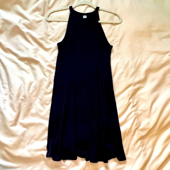High-Neck Rib-Knit Sleeveless Swing Dress - Picture 1 of 3